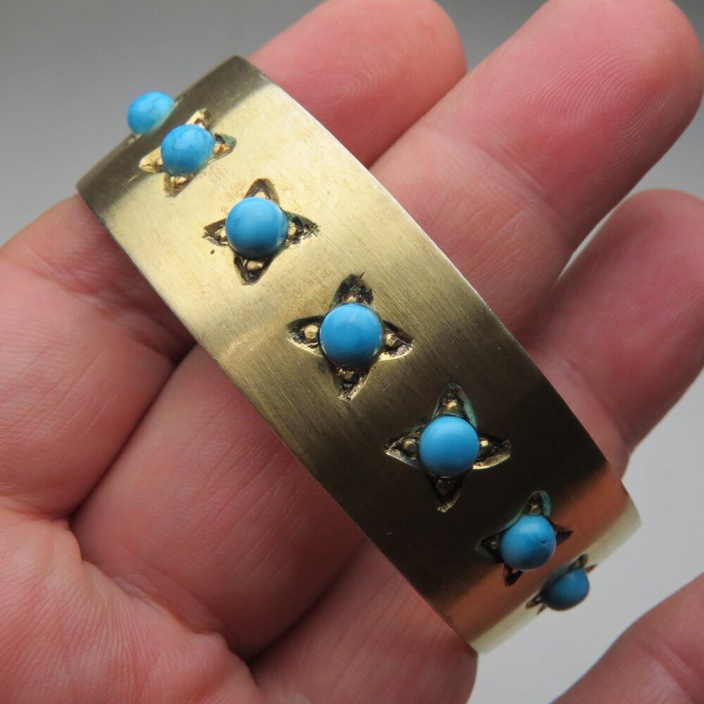 14k Gold Turquiose Bangle Bracelet